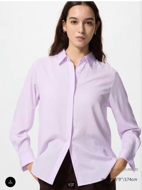 NWT Uniqlo Women's Lavender Button-Down Shirt sz large